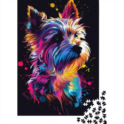 1000-teiliges Cairn Terrier-Hundekunst-Puzzle für Erwachsene, Puzzle, Puzzle für Erwachsene, einzigartige Heimdekoration und Geschenke, 1000 Teile (38 x 26 cm) von LMYmoney