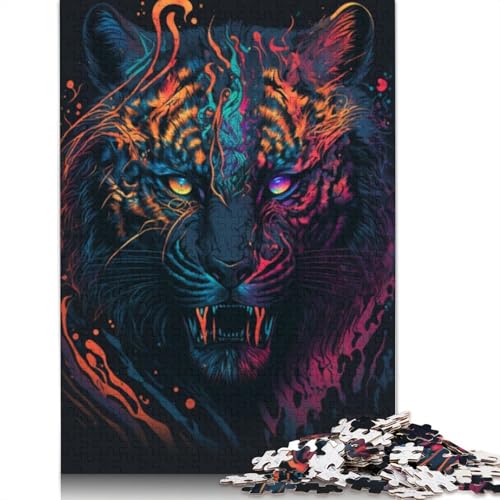 1000-teiliges Cosmos Tiger-Puzzle für Erwachsene und Teenager, Holzpuzzle, 1000 Teile (75 x 50 cm) von LMYmoney