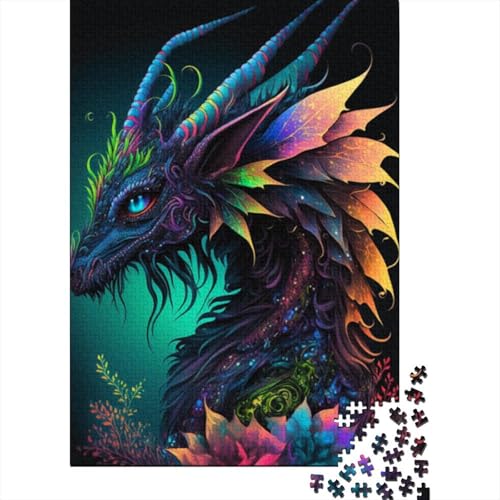 1000-teiliges Drachen-Puzzle für Erwachsene, Holzpuzzle, Puzzle für Erwachsene, 1000 Teile (38 x 26 cm) von LMYmoney