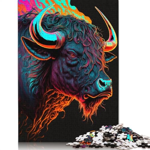 1000-teiliges Fantasy-Bull-Puzzle für Erwachsene, Puzzle für Erwachsene und Jugendliche ab 12 Jahren, 1000 Teile (75 x 50 cm) < von LMYmoney