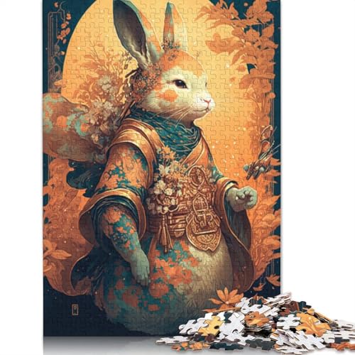 1000-teiliges Fantasy-Kaninchen-Puzzle für Erwachsene, Holzpuzzle, Puzzle für Erwachsene, 1000 Teile (75 x 50 cm) von LMYmoney
