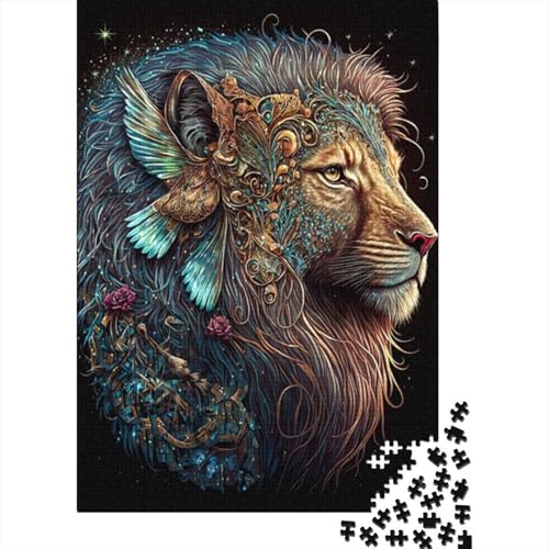 1000-teiliges Fantasy-Löwen-Puzzle für Erwachsene, Puzzle für Erwachsene und Jugendliche ab 12 Jahren, 1000 Teile (38 x 26 cm) < von LMYmoney