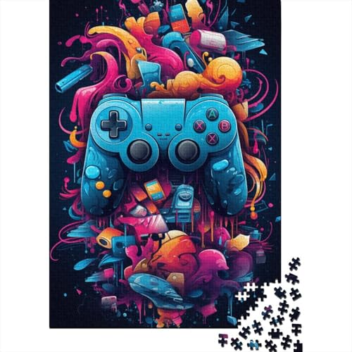 1000-teiliges Farbpuzzle mit Gamecontroller für Erwachsene und Jugendliche, Lernspielzeug aus Holz, 1000 Teile (38 x 26 cm) von LMYmoney