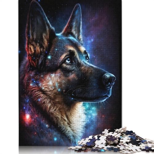 1000-teiliges Galaxy Art-Puzzle mit deutschem Schäferhund für Erwachsene, Puzzle für Erwachsene und Jugendliche ab 12 Jahren, 1000 Teile (75 x 50 cm) < von LMYmoney