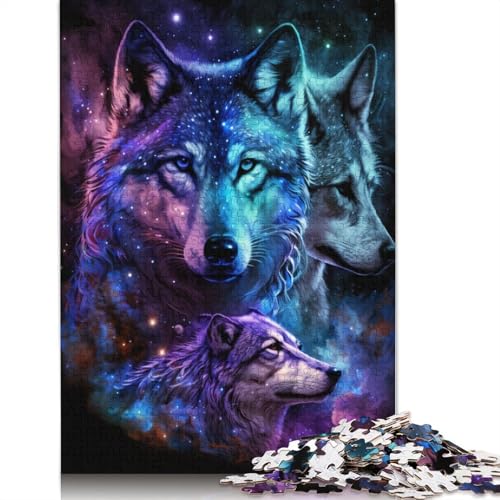 1000-teiliges Galaxy Wolf-Puzzle für Erwachsene und Jugendliche, Lernspielzeug aus Holz, 1000 Teile (75 x 50 cm) von LMYmoney