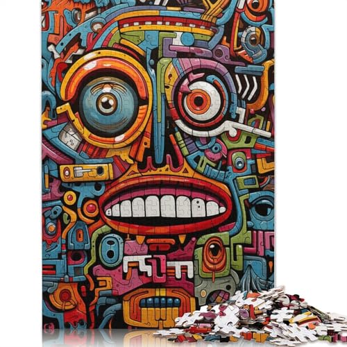 1000-teiliges Graffiti-Kunst-Puzzle für Erwachsene Teenager, Holzpuzzles, nachhaltiges Puzzle für Erwachsene | Spiele 1000 Stück (75 x 50 cm) von LMYmoney