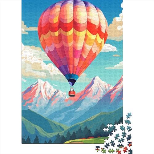 1000-teiliges Heißluftballon-Puzzle mit Bergen für Erwachsene, Puzzle, Lernspiel, Herausforderungsspielzeug, 1000 Stück (38 x 26 cm) von LMYmoney