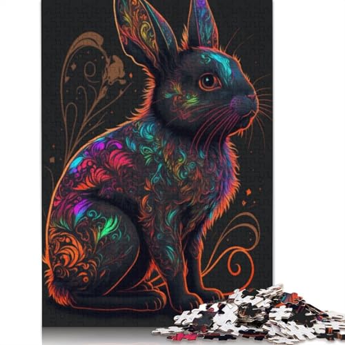 1000-teiliges Kaninchen-Puzzle für Erwachsene, Puzzle, Lernspiel, Herausforderungsspielzeug, 1000 Stück (75 x 50 cm) von LMYmoney