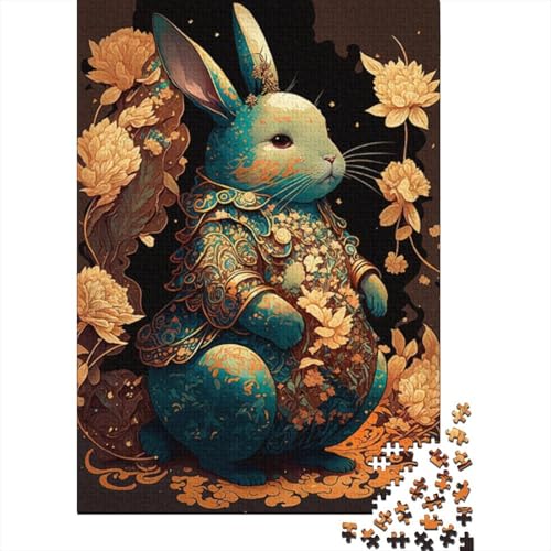 1000-teiliges Kaninchen-Puzzle für Erwachsene, schwieriges Holzpuzzle für Erwachsene, 1000 Teile (38 x 26 cm) von LMYmoney