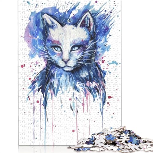 1000-teiliges Katzenpuzzle, Schwierigkeitsgrad für Erwachsene, entspannendes Spiel, Spielzeug, (75 x 50 cm) von LMYmoney