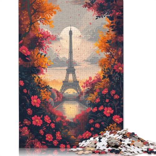 1000-teiliges Kunst-Puzzle mit Eiffelturm-Motiv für Erwachsene und Jugendliche, Holzpuzzle, nachhaltiges Puzzle für Erwachsene | Spiele 1000 Teile (75 x 50 cm) von LMYmoney