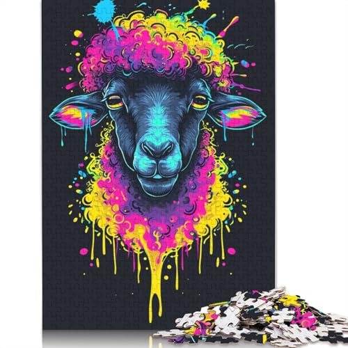 1000-teiliges Kunst-Schaf-Holzpuzzle, Holzpuzzle für Erwachsene und Jugendliche ab 12 Jahren, 1000 Teile (75 x 50 cm) von LMYmoney
