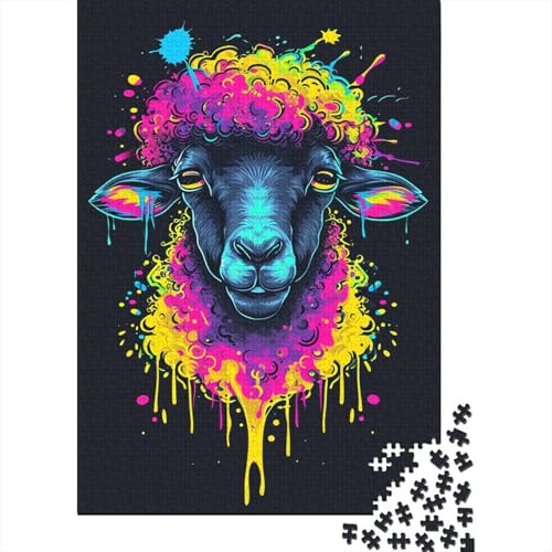 1000-teiliges Kunst-Schaf-Puzzle für Erwachsene, Puzzles für Erwachsene, Puzzles, einzigartige Heimdekoration und Geschenke, 1000 Teile (38 x 26 cm) von LMYmoney