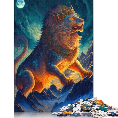 1000-teiliges Löwen-Puzzle für Erwachsene, Holzpuzzle, Lernspiel für Erwachsene Teenager, 1000 Teile (75 x 50 cm) von LMYmoney