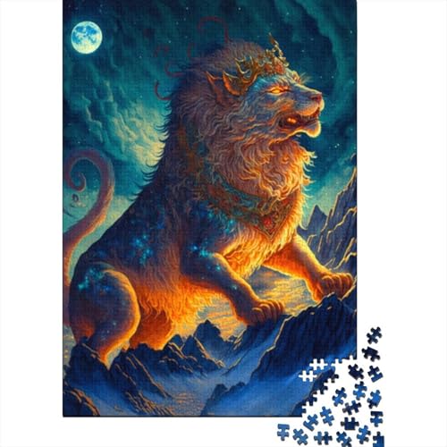 1000-teiliges Löwen-Puzzle für Erwachsene, Holzpuzzles für Teenager, Geschenke, einzigartige Heimdekoration und Geschenke, 1000 Stück (38 x 26 cm) von LMYmoney