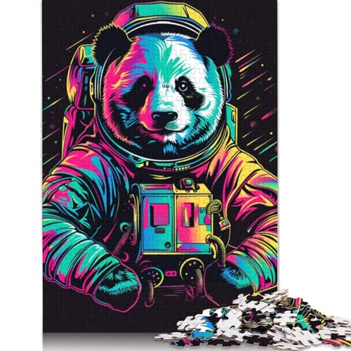 1000-teiliges Neon-Astronauten-Panda-Puzzle für Erwachsene und Teenager, 1000 Teile (75 x 50 cm) von LMYmoney
