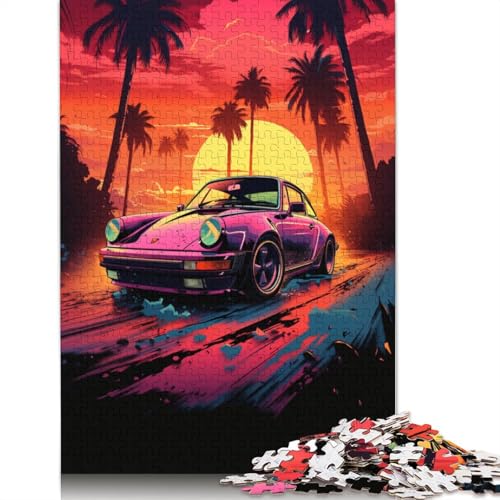 1000-teiliges Neon-Sportwagen-Puzzle für Erwachsene und Teenager. Puzzle für Familienspaß und Spieleabende. 1000 Teile (75 x 50 cm) von LMYmoney