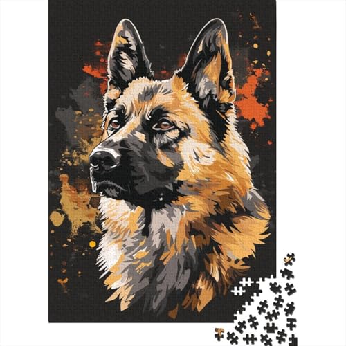 1000-teiliges Norwegischer Elchhund-Kunst-Puzzle für Erwachsene und Jugendliche, Holzpuzzle, nachhaltiges Puzzle für Erwachsene | Spiele 1000 Teile (38 x 26 cm) von LMYmoney