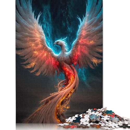 1000-teiliges Phoenix-Vogel-Puzzle für Erwachsene, Holzpuzzle für Erwachsene, für Familienspaß und Spieleabend, 1000 Teile (75 x 50 cm) von LMYmoney