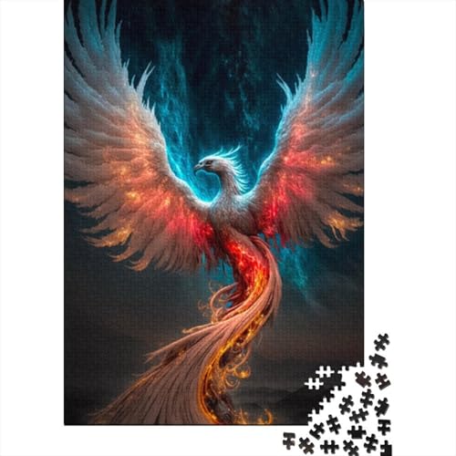 1000-teiliges Phoenix-Vogel-Puzzle für Erwachsene und Jugendliche, Holzpuzzle, Lernspiel, Herausforderung, Spielzeug, Geburtstagsgeschenke, 1000 Stück (38 x 26 cm) von LMYmoney