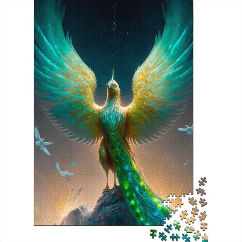 1000-teiliges Phoenix-Vogel-Puzzle für Erwachsene und Jugendliche, Holzpuzzle, nachhaltiges Puzzle für Erwachsene | Spiele 1000 Teile (38 x 26 cm) von LMYmoney