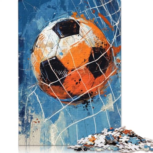 1000-teiliges Puzzle „Ball im Netz“, Fußball-Puzzle für Erwachsene, Schwierigkeitsgrad: Puzzle, Lernspielzeug, Spiele, Familiendekoration (38 x 26 cm) von LMYmoney