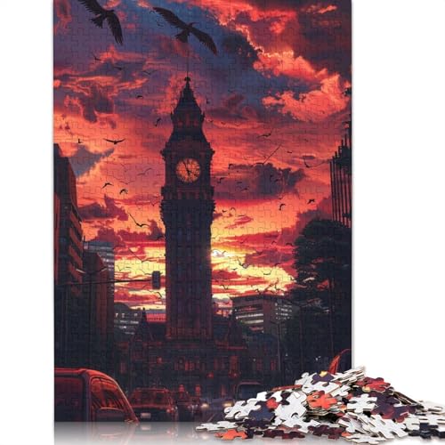 1000-teiliges Puzzle „Big Ben in der Abendsonne“ für Erwachsene und Teenager, Lernspiele für Zuhause, DIY-Spielzeug, 1000 Teile (75 x 50 cm) von LMYmoney