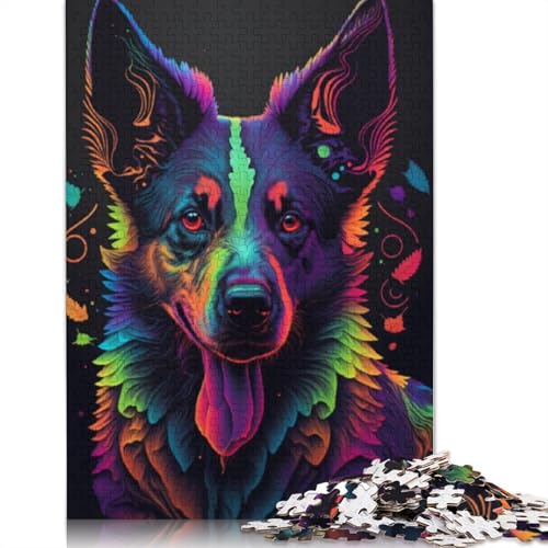 1000-teiliges Puzzle „Cosmic Dog“ für Erwachsene und Teenager, Holzpuzzle, 1000 Teile (75 x 50 cm) von LMYmoney