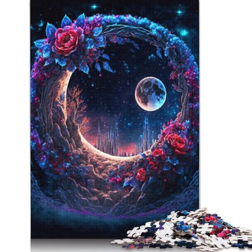1000-teiliges Puzzle „Cosmic Dream Moon“ für Erwachsene, Holzpuzzle für Erwachsene, für Familienspaß und Spieleabend, 1000 Teile (75 x 50 cm) von LMYmoney
