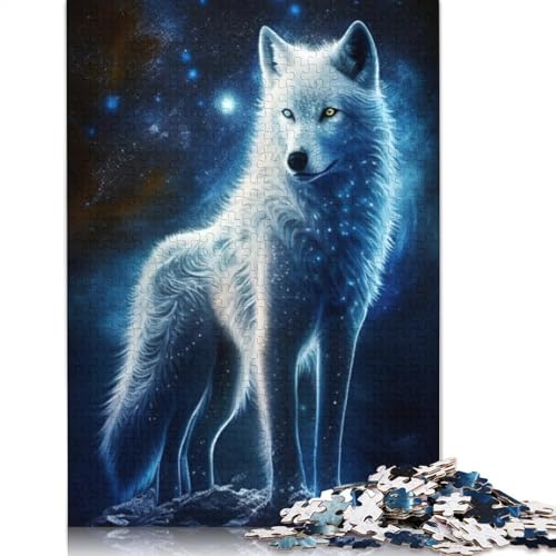 1000-teiliges Puzzle „Cosmic White Fox“ für Erwachsene und Teenager. Puzzle für Familienspaß und Spieleabende. 1000 Teile (75 x 50 cm) von LMYmoney