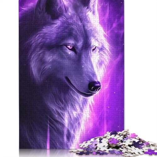 1000-teiliges Puzzle „Cosmic Wolf“ für Erwachsene, Holzpuzzle, Puzzles für Erwachsene, 1000 Teile (75 x 50 cm) von LMYmoney