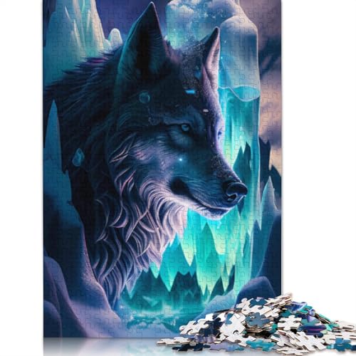 1000-teiliges Puzzle „Cosmic Wolf“ für Erwachsene Teenager, Holzpuzzle, nachhaltiges Puzzle für Erwachsene, Spiele 1000 Teile (75 x 50 cm) von LMYmoney