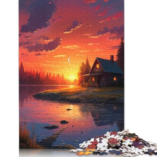 1000-teiliges Puzzle „EIN kleines Zimmer bei Sonnenuntergang“ für Erwachsene, Puzzle für Erwachsene und Jugendliche ab 12 Jahren, 1000 Teile (75 x 50 cm) < von LMYmoney