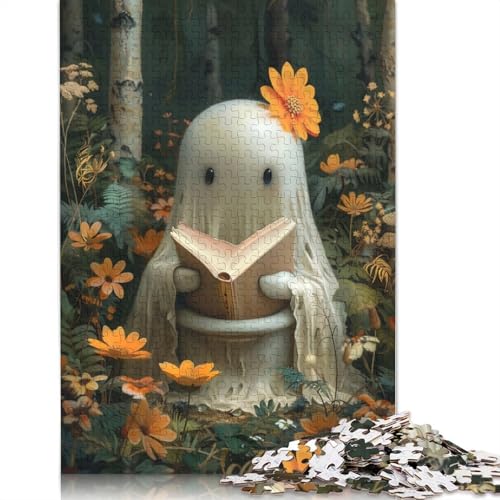 1000-teiliges Puzzle „Geist sitzt auf Toilette“, 100% recycelte Holzplatte, Puzzlespiele für Kinder ab 12 Jahren, 1000 Teile (75 x 50 cm) von LMYmoney