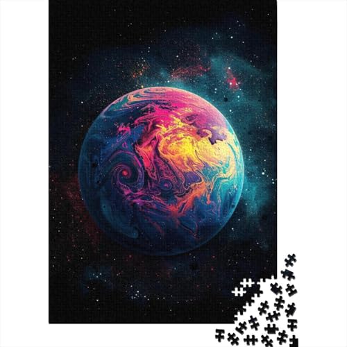 1000-teiliges Puzzle „Kosmischer Traumplanet“ für Erwachsene und Teenager, Holzpuzzle, Lernspiel, Herausforderung, Spielzeug, Geburtstagsgeschenke, 1000 Stück (38 x 26 cm) von LMYmoney