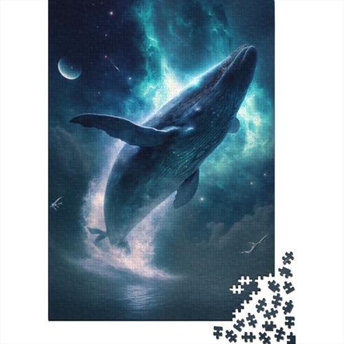 1000-teiliges Puzzle „Kosmischer Wal“ für Erwachsene, Holzpuzzles, Puzzles für Erwachsene, Lernspiel, Herausforderungsspielzeug, 1000 Stück (38 x 26 cm) von LMYmoney