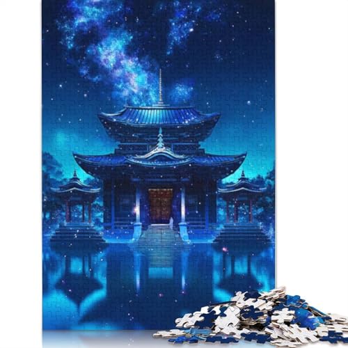 1000-teiliges Puzzle „Kosmischer japanischer Tempel“ für Erwachsene Teenager, Holzpuzzles, nachhaltiges Puzzle für Erwachsene | Spiele 1000 Stück (75 x 50 cm) von LMYmoney