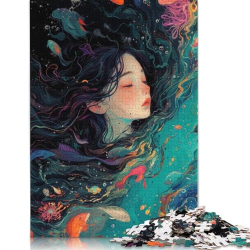 1000-teiliges Puzzle „Schönes Mädchen im Ozean“ für Erwachsene und Teenager, Lernspiele für zu Hause, DIY-Spielzeug, 1000 Teile (75 x 50 cm) von LMYmoney