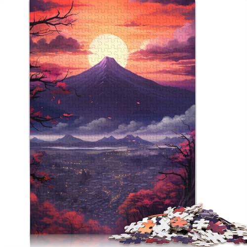 1000-teiliges Puzzle „Sonnenuntergang über der Stadt mit Bäumen“ für Erwachsene, Holzpuzzle für Erwachsene, Lernspiel, Herausforderungsspielzeug, 1000 Teile (75 x 50 cm) von LMYmoney