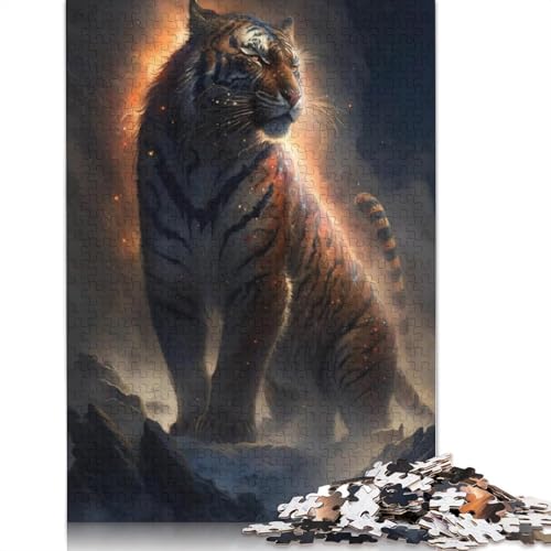 1000-teiliges Puzzle „Tieruniversum Tiger“ für Erwachsene, Holzpuzzle, Lernspiel für Erwachsene Teenager, 1000 Teile (75 x 50 cm) von LMYmoney