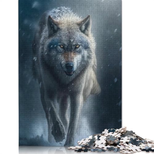 1000-teiliges Puzzle „Wolf im Tieruniversum“ für Erwachsene, Holzpuzzle für Erwachsene, für Familienspaß und Spieleabend, 1000 Teile (75 x 50 cm) von LMYmoney