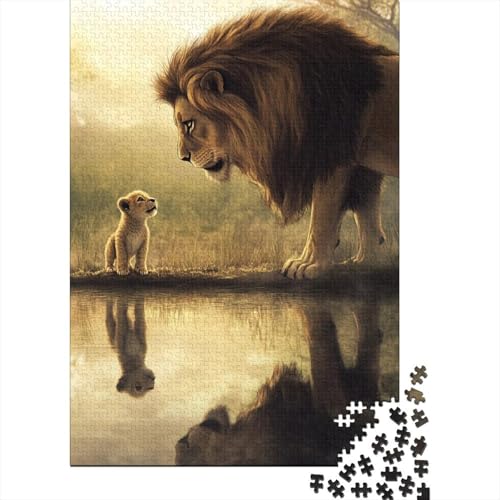 1000-teiliges Puzzle für Erwachsene, 1000-teiliges künstlerisches Löwen-Puzzle für Erwachsene, schwieriges und herausforderndes Spiel (38 x 26 cm) von LMYmoney