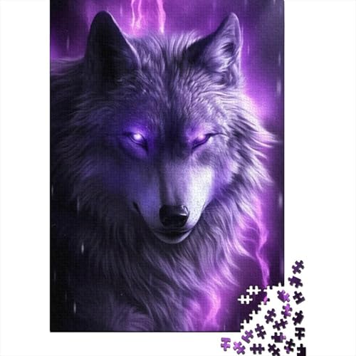 1000-teiliges Puzzle für Erwachsene, Cosmic Wolf, Holzpuzzle für Erwachsene, Lernspiel, Herausforderungsspielzeug, 1000 Stück (38 x 26 cm) von LMYmoney