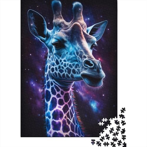 1000-teiliges Puzzle für Erwachsene, Galaxie-Giraffe, Holzpuzzle für Erwachsene, Lernspiel, Herausforderungsspielzeug, 1000 Stück (38 x 26 cm) von LMYmoney