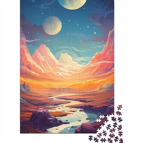 1000-teiliges Puzzle für Erwachsene, Weltraum, Berge, Universum, Holzpuzzle für Erwachsene, Lernspiel, Herausforderungsspielzeug, 1000 Stück (38 x 26 cm) von LMYmoney