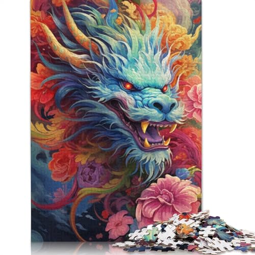 1000-teiliges Puzzle für Erwachsene mit chinesischem Drachen, Holzpuzzle für Erwachsene, Lernspiel, Herausforderungsspielzeug, 1000 Stück (75 x 50 cm) von LMYmoney