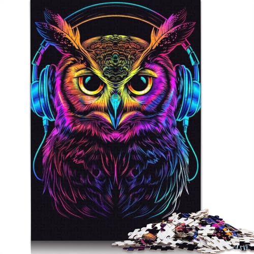 1000-teiliges Puzzle mit Eule und Sonnenbrille für Erwachsene, Puzzle, Puzzle für Erwachsene, Heimdekoration, Puzzle-Spielzeug, 1000 Teile (75 x 50 cm) von LMYmoney
