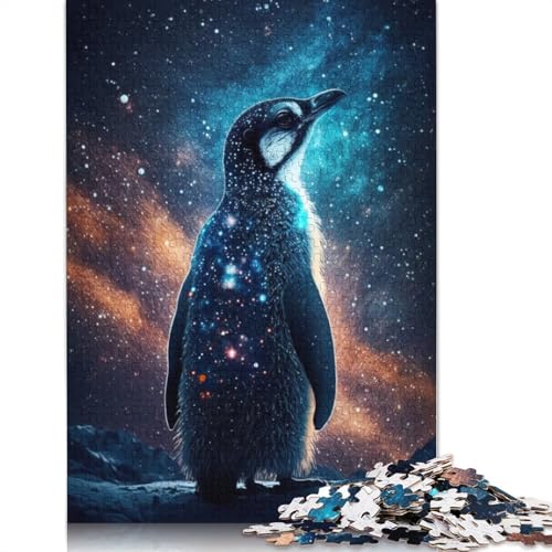 1000-teiliges Puzzle mit Galaxie-Pinguin für Erwachsene und Teenager, Holzpuzzle, 1000 Teile (75 x 50 cm) von LMYmoney