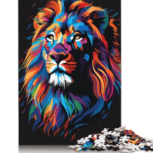 1000-teiliges Puzzle mit Löwe und Kopfhörern und Sonnenbrille für Erwachsene, Puzzles, Lernspielzeug, 1000 Stück (75 x 50 cm) von LMYmoney
