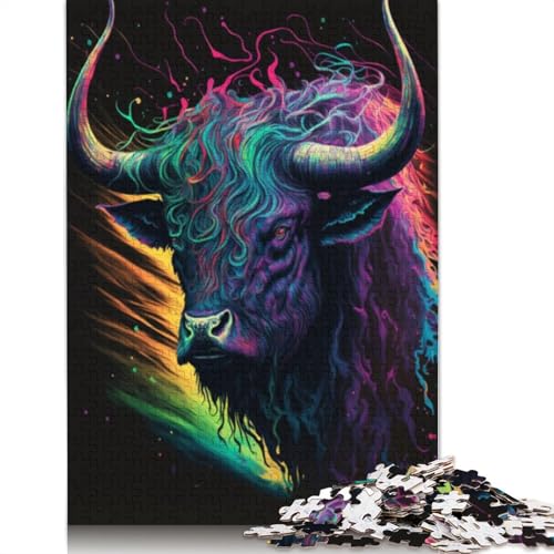 1000-teiliges Puzzle mit Tieren und Bullen für Erwachsene und Teenager. Holzpuzzle für Familienspaß und Spieleabende. 1000 Teile (75 x 50 cm) von LMYmoney